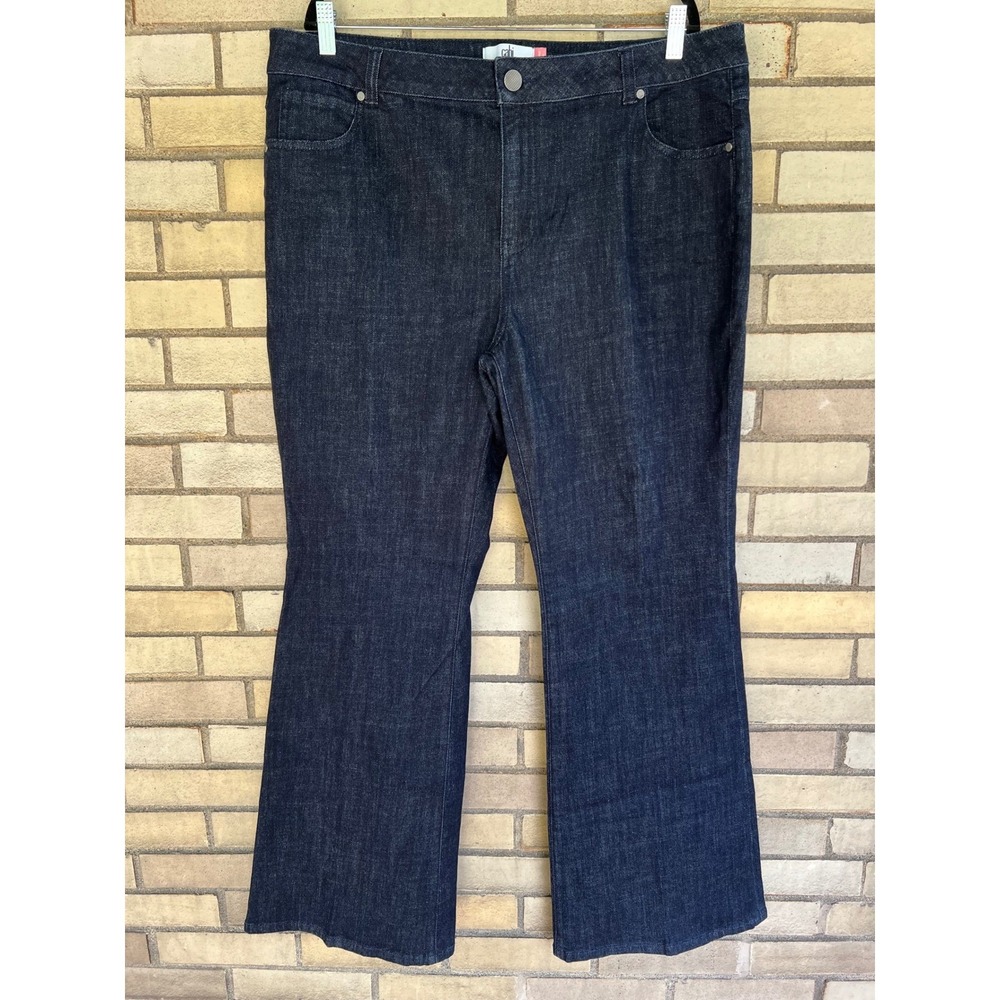 Cabi #5691 Trouser Jeans Dark Wash High Rise Stretch Denim Size 18